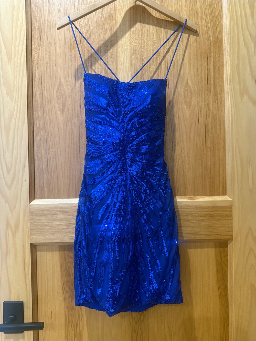 Electric Blue Sequin Mini Slip Dress